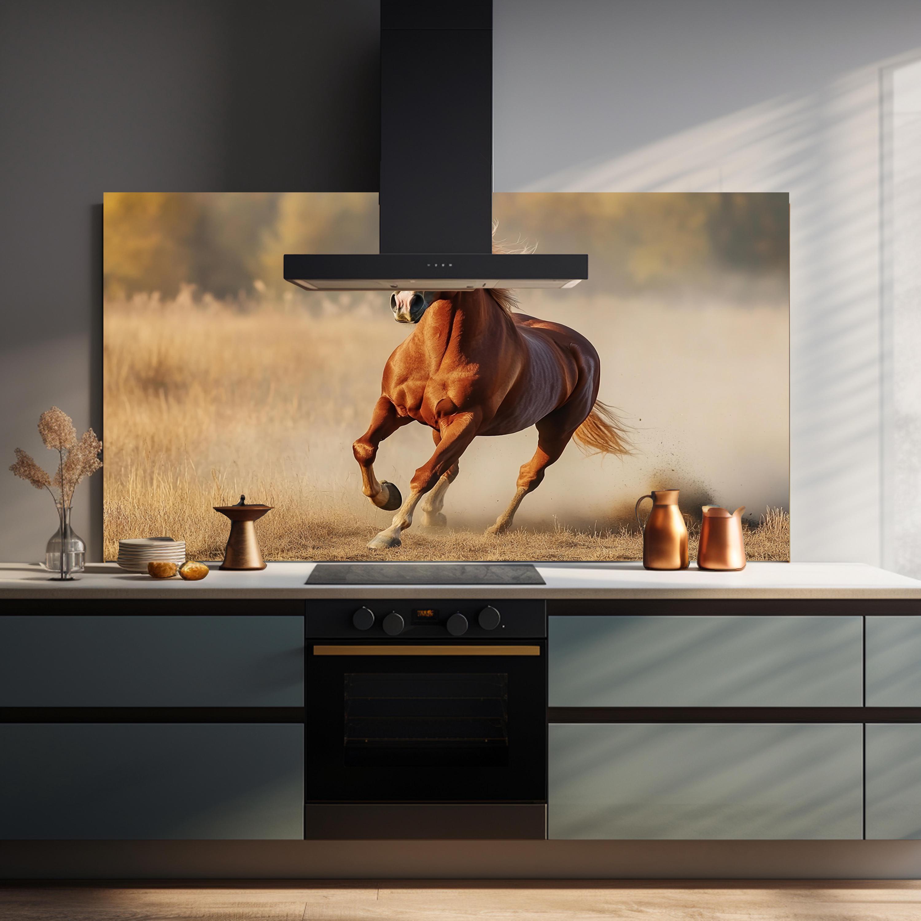 Horse Tempered Glass Backsplash Tiles-animal Backsplash for Kitchen ...