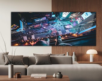 Newyork City Street Landscape Panaromic Tempered Glass Printing Wall Art - Interior Design Wall Decor - Housewarming Gift - Wall Hangings