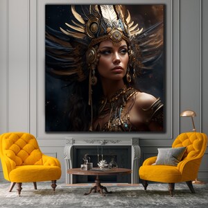 Tempered Glass Wall Art | Abstract Goddess Wall Art | Panoramic Wall Decor | Large Wall Decor | Housewarming Gifts | Home Decor | Wall Decor image 2