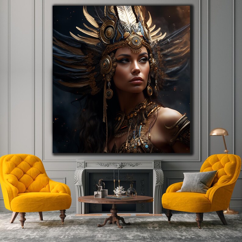 Tempered Glass Wall Art | Abstract Goddess Wall Art | Panoramic Wall Decor | Large Wall Decor | Housewarming Gifts | Home Decor | Wall Decor image 2