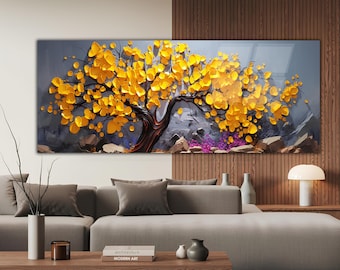 Abstract Tree of Life Glass, Tempered Glass Wall Art, Glass Large Wall Art,Tree of Life Art, Modern Stained Glass, Panoramic Wall Decor,Gift