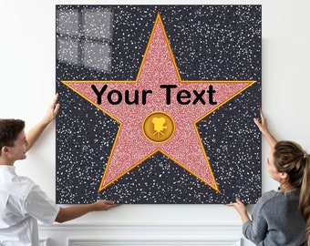 Personalized Hollywood Walk Of Fame Temperd Glass, Hollywood Star Glass, Unique Gift For Someone Who Has Everything, Who Has Everything