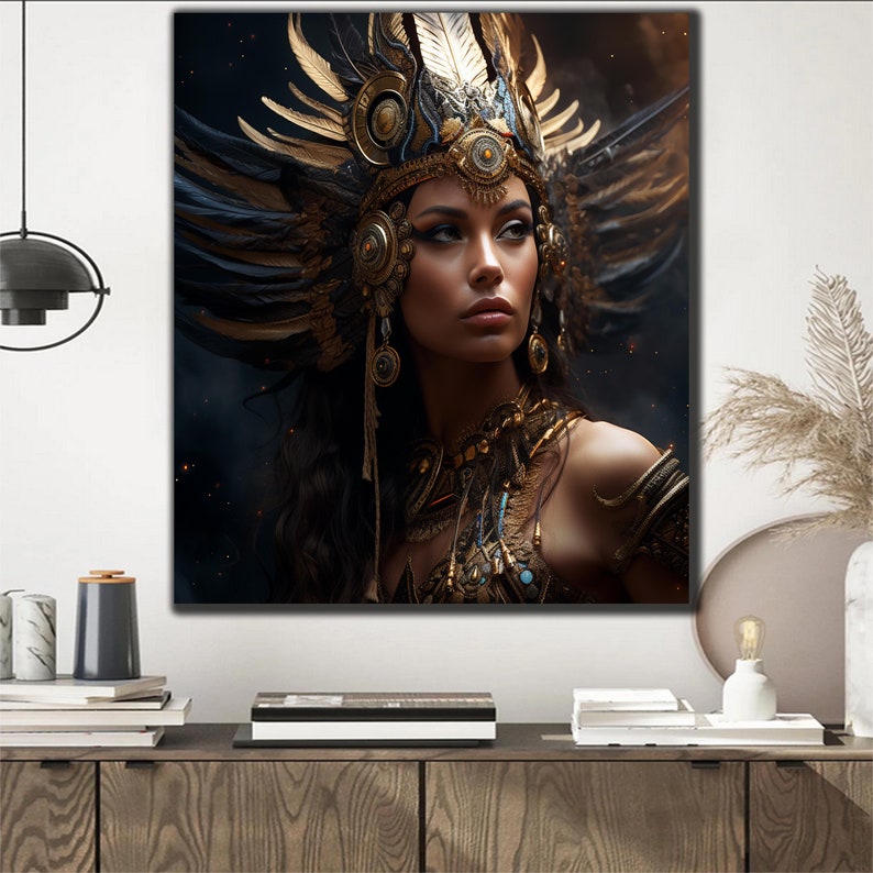 Tempered Glass Wall Art | Abstract Goddess Wall Art | Panoramic Wall Decor | Large Wall Decor | Housewarming Gifts | Home Decor | Wall Decor image 5
