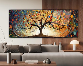 Tree of Life Stained Tempered Glass, Glass Wall Art, Glass Large Wall Art,Tree of Life Art, Modern Stained Glass, Panoramic Wall Decor,Gifts