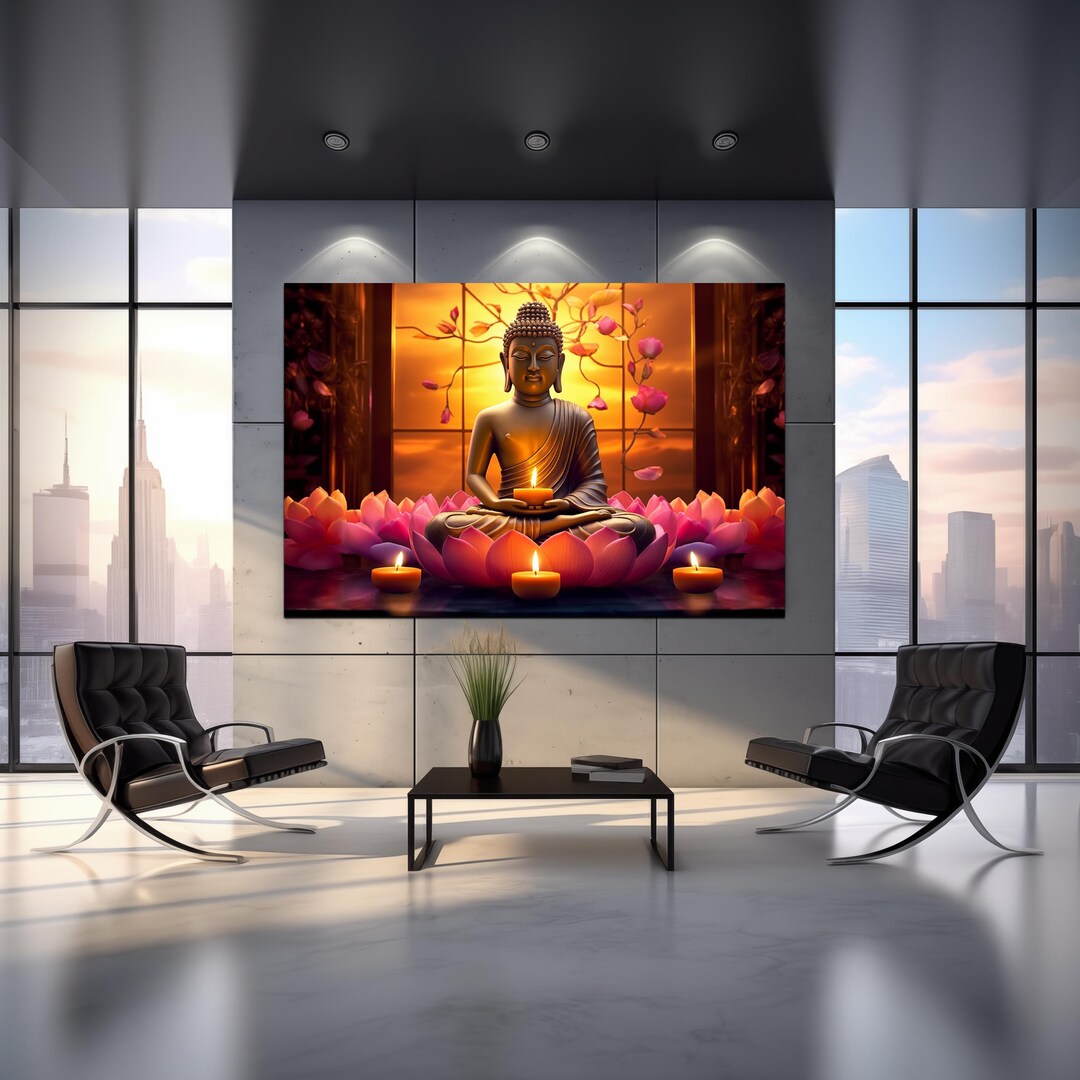 Buddha Wall Art, Tempered Glass Print Wall Art, Buddha Wall Decor ...