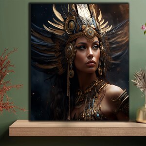 Tempered Glass Wall Art | Abstract Goddess Wall Art | Panoramic Wall Decor | Large Wall Decor | Housewarming Gifts | Home Decor | Wall Decor image 3