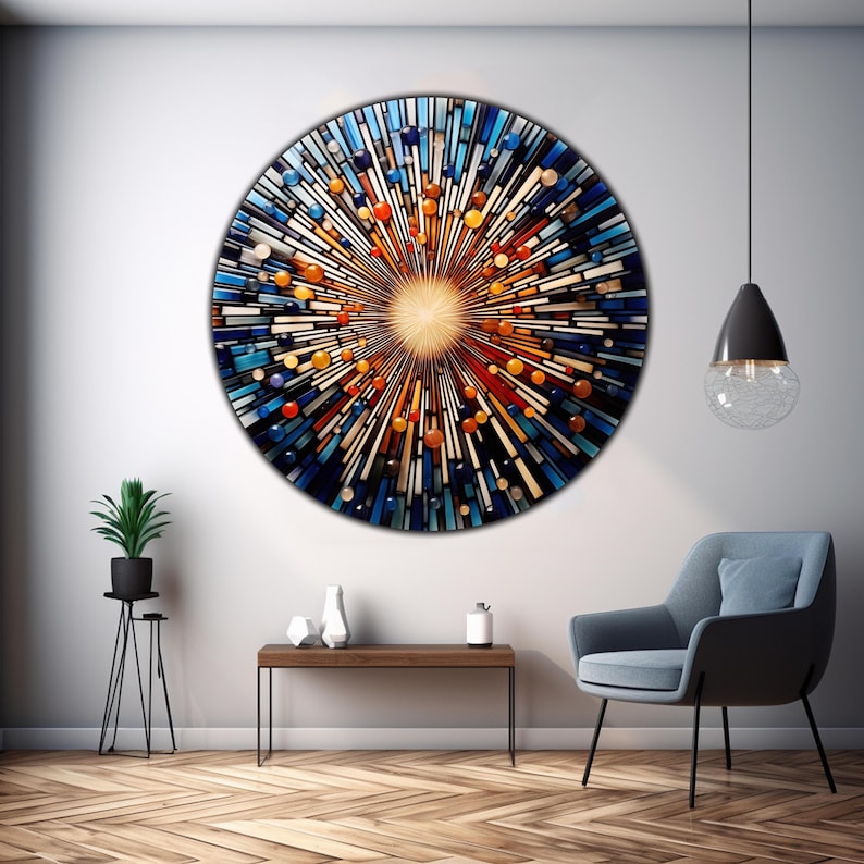 Tempered Glass Wall Art-Stained Round Wall Art Gift-Circle Wall Art-Tempered Glass Art-Glass Wall Decor-Abstract Glass Art-Round Wall Decor