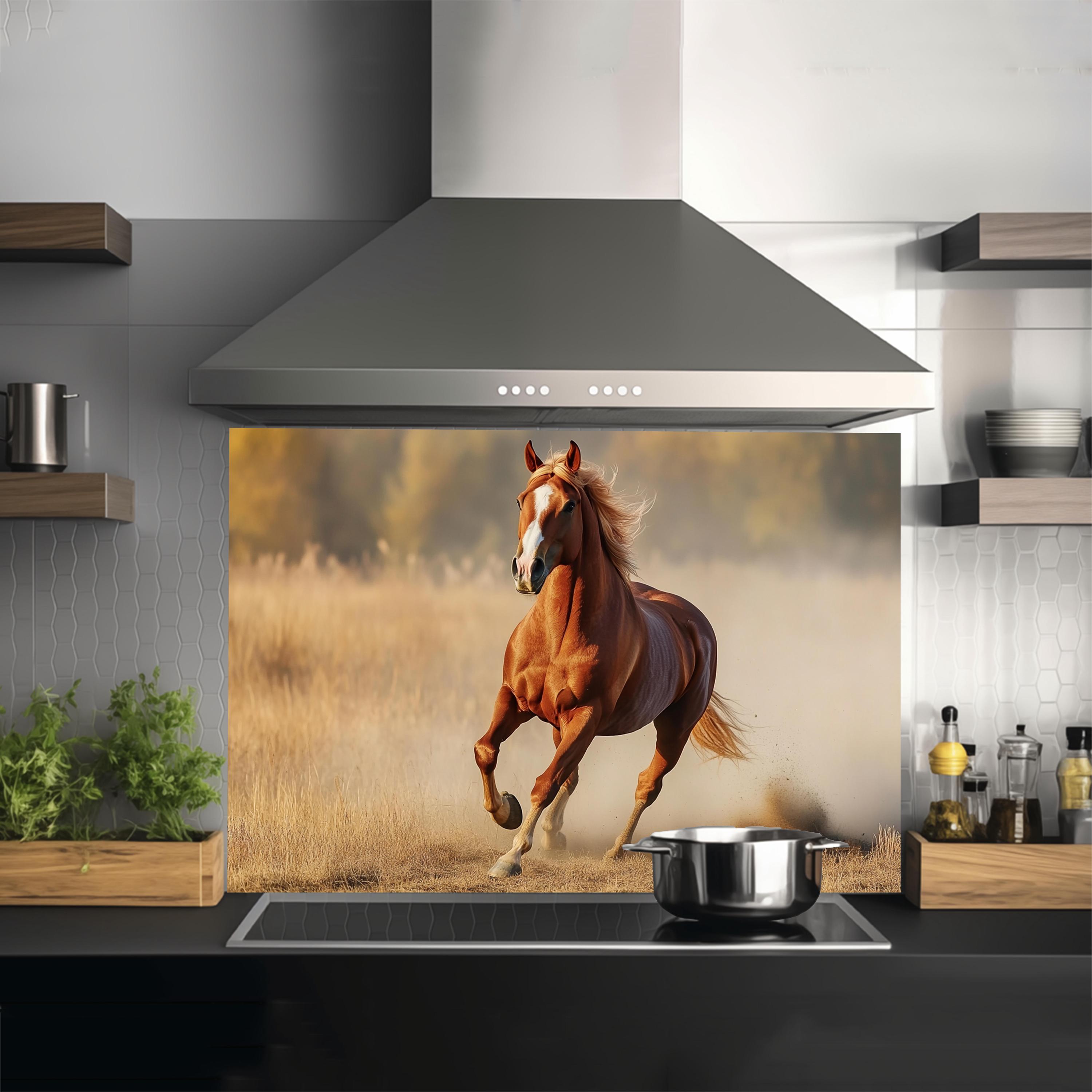 Horse Tempered Glass Backsplash Tiles-animal Backsplash for Kitchen ...