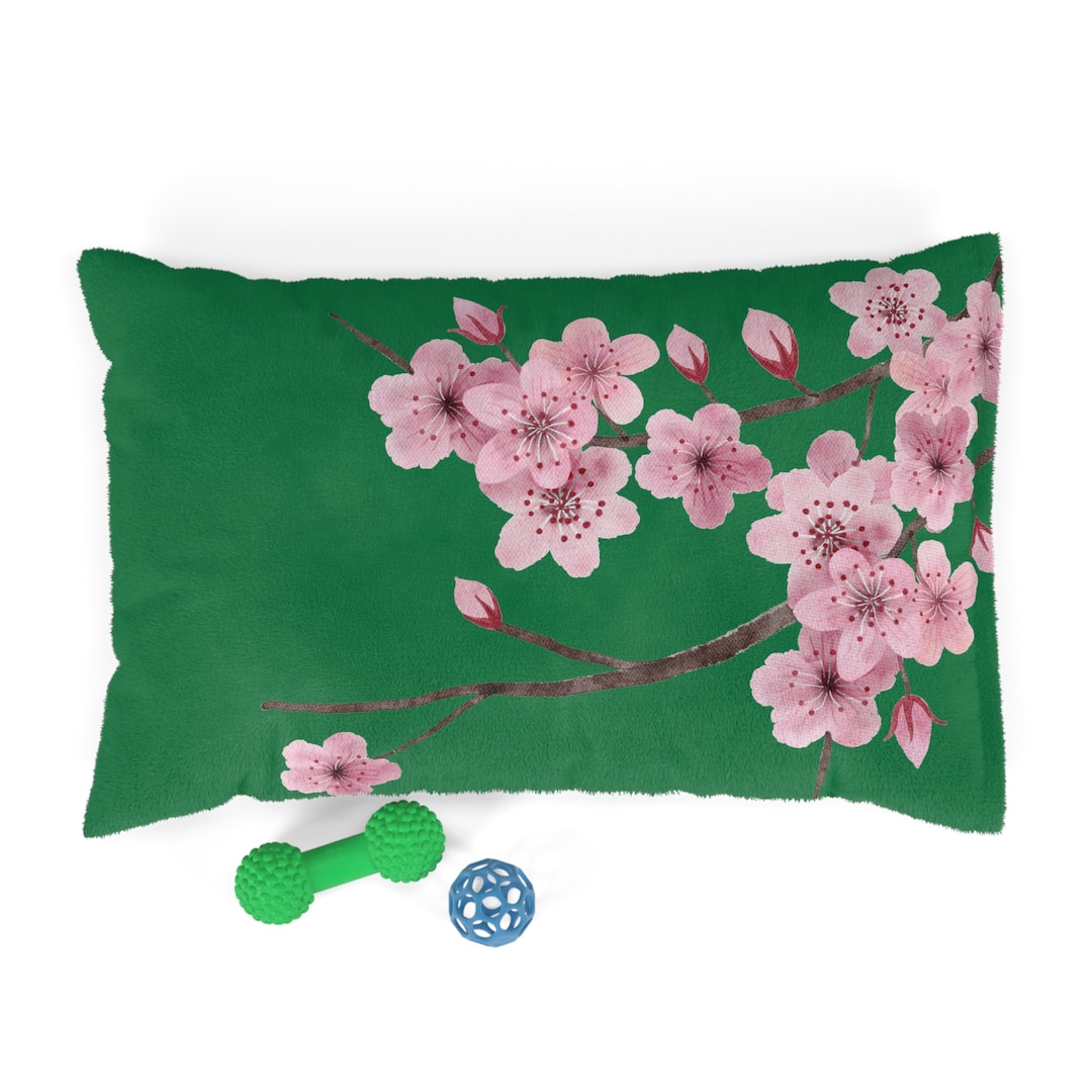 japanese-cherry-blossom-pet-bed-soft-pet-mattress-dog-bed-cat-bed-etsy