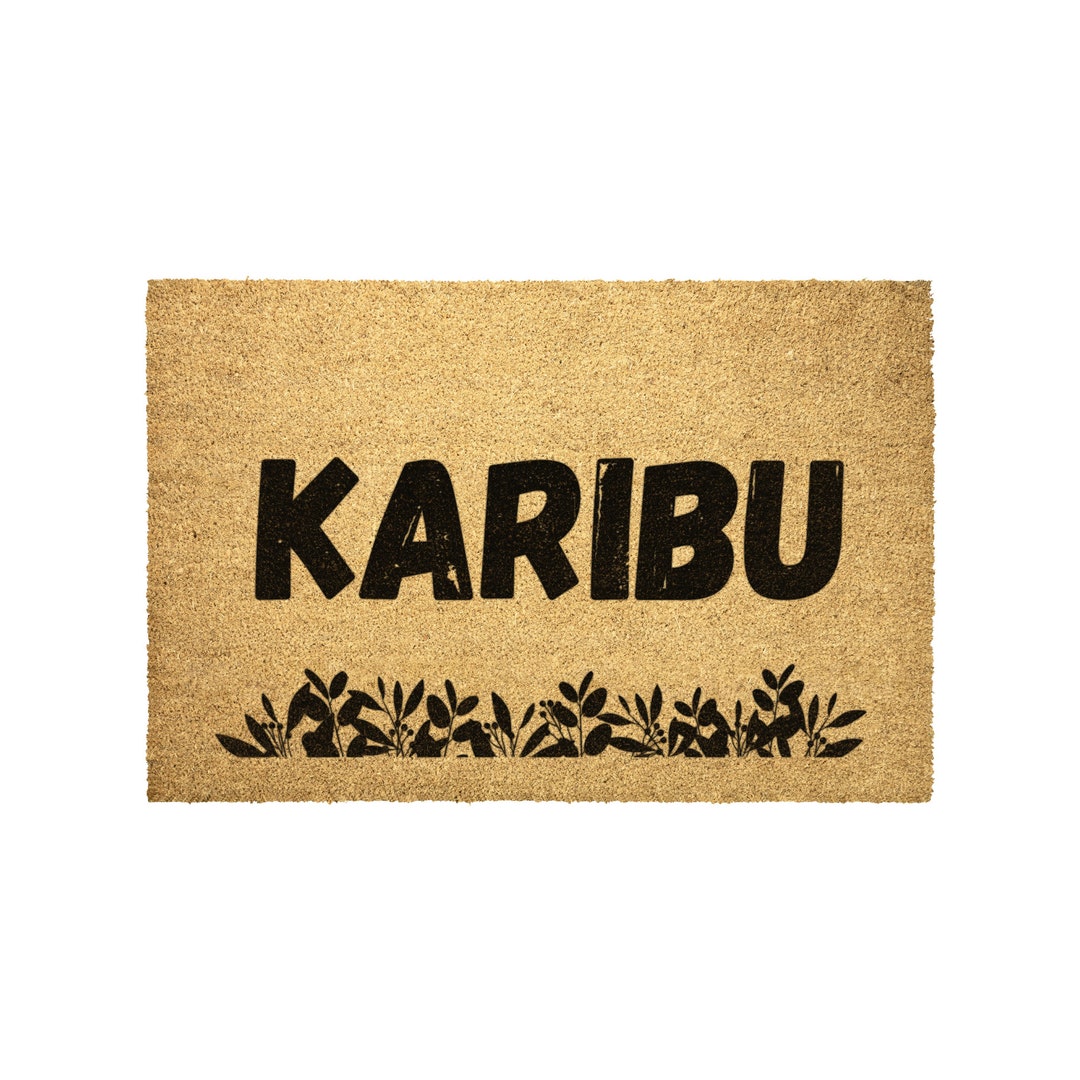 Karibu Coir Doormat, Swahili Doormat, African Doormat, African