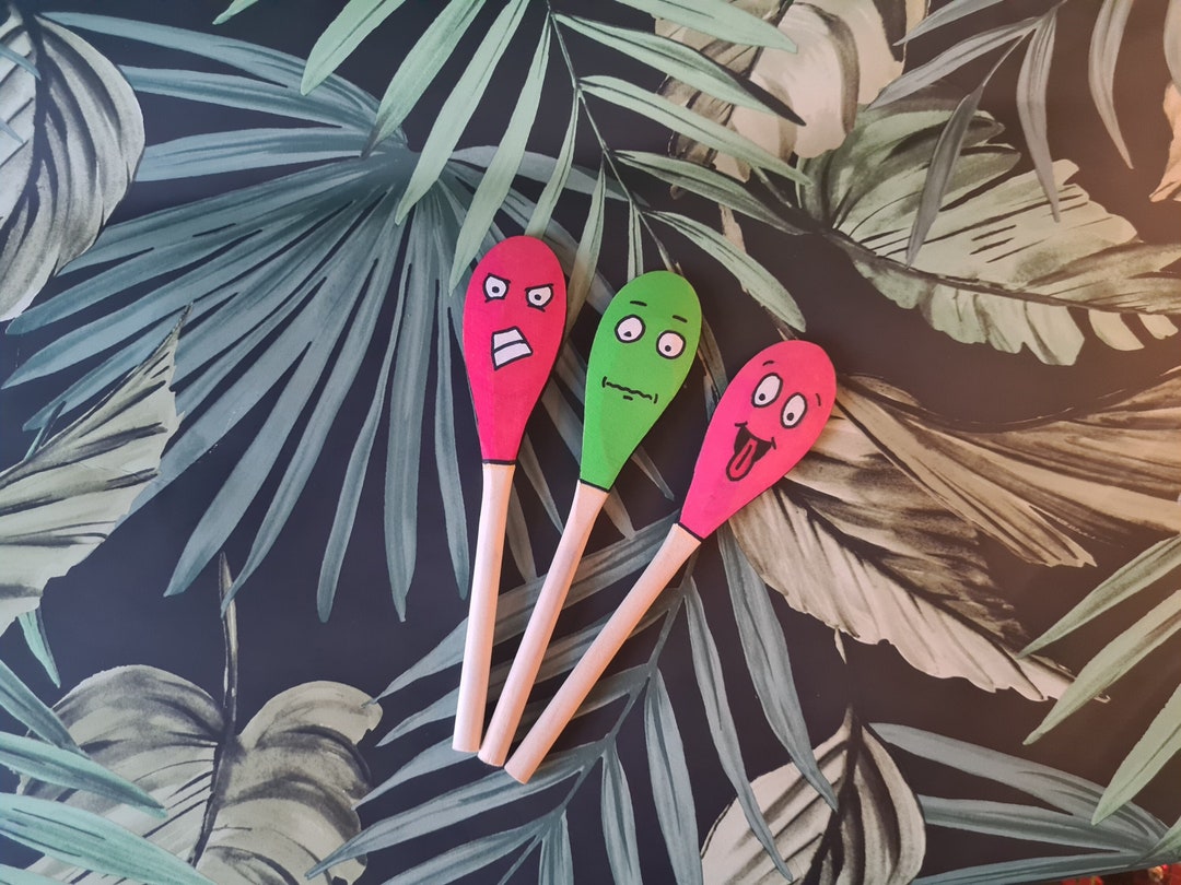 Wooden Spoons That Show Emotions for Young Children and Those With