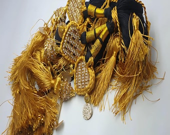 colorful Prandas with Golden Knots – Vibrant and Decorative Hair Accessory | Girls Fashion | Hair Styling