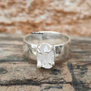 Natural Herkimer Diamond Ring, 925 Sterling Silver Ring, Handmade Ring, Statement Jewelry, Women Ring, Herkimer Gemstone, Gift For Her.
