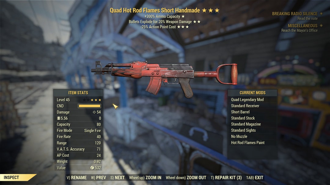 Fo76 PC Q/e/25 Handmade Rifle fast Delivery Etsy