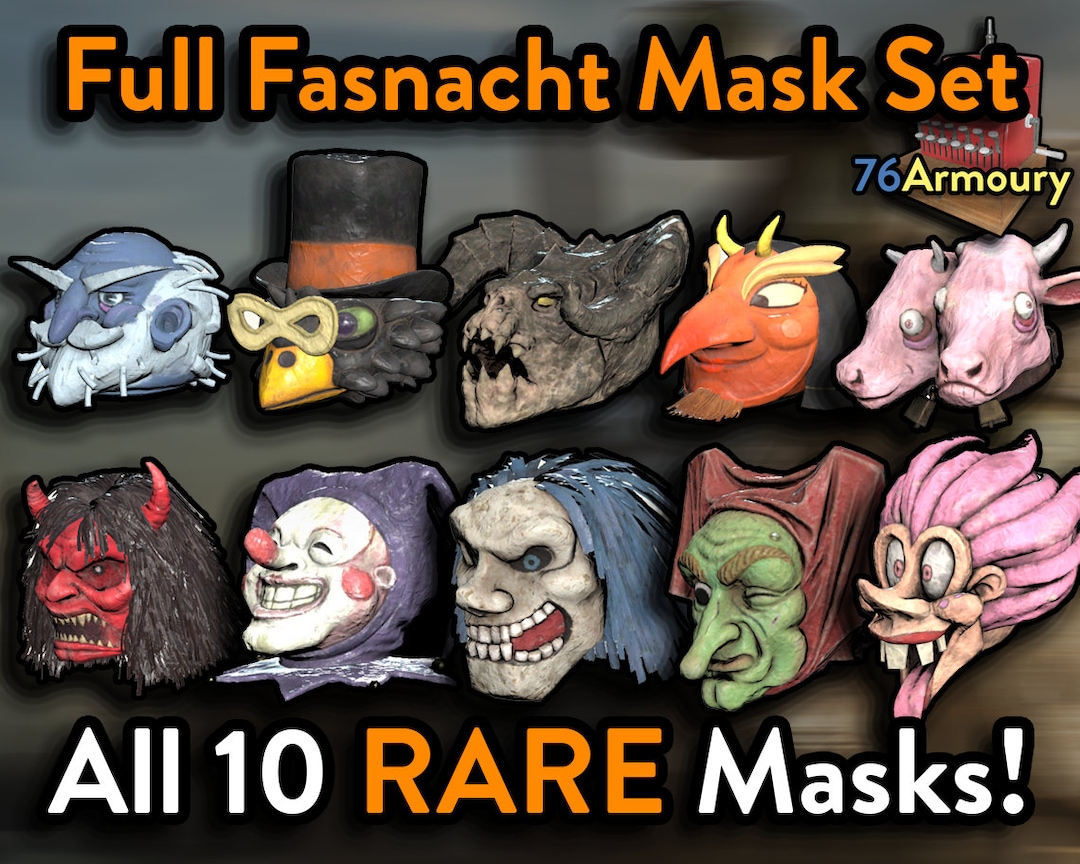Fo76 PC X10 All Fasnacht Mask Bundle RARE fast Delivery Etsy