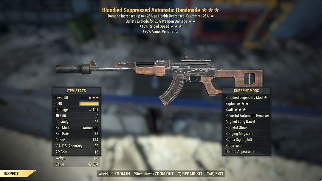 Fo76 PC B/e/15r Handmade Rifle fast Delivery Etsy