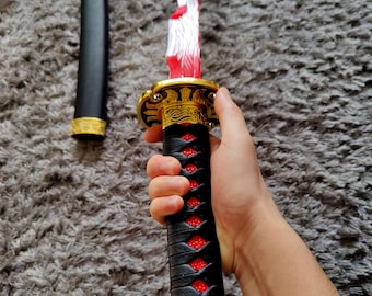 Rivers of Blood Katana, Elden Katana Ring Cosplay Metal Sword, Collection Gift for him, Gift for him, Medieval Fantasy