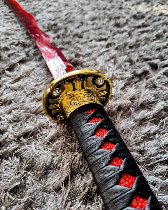 Rivers of Blood Katana, Elden Katana Ring Cosplay Metal Sword, Collection Gift for him, Gift for him, Medieval Fantasy