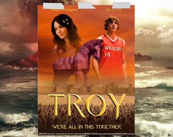 Affiche de film TROY BOLTON - Parodie musicale de lycée Cheval de Troie Homer L'Iliade Affiche de film drôle de Troie