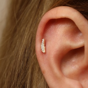Verenpiercing, 14 kt gouden piercing, minimalistische verentraguspiercing