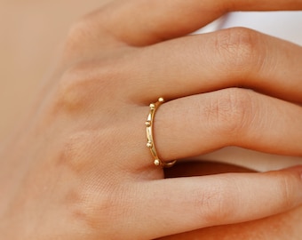 Navagio Ring, 14K solid Gold Ring, Elegante Gold Stapelringe für Frauen, Zierliche Ring, Minimal Schmuck, Zarte Ring, Geschenk für Sie