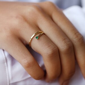 Retymno Ring, 14 K solid Gold Ring, Dünne Gold Stapelringe für Frauen, Zierliche Goldring, Minimal Schmuck, Zarte Ring, Geschenk für Sie Bild 6