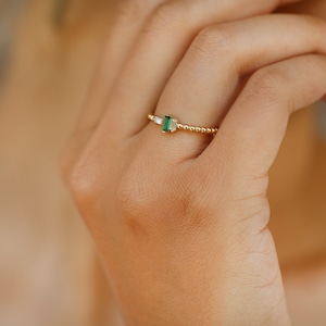 14K Solid Gold  Ring,Aogashima Ring, Elegant Gold Stacking Rings for Women, Dainty Ring, Minimal Jewelry, Delicate Ring, Gift for Her