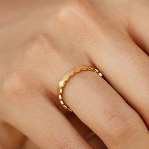 14K Solid Gold Ring, Kathisma Ring, Elegant Gold Stacking Rings for Her, Dainty Ring, Minimal Jewelry, Delicate Ring, Gift for Her