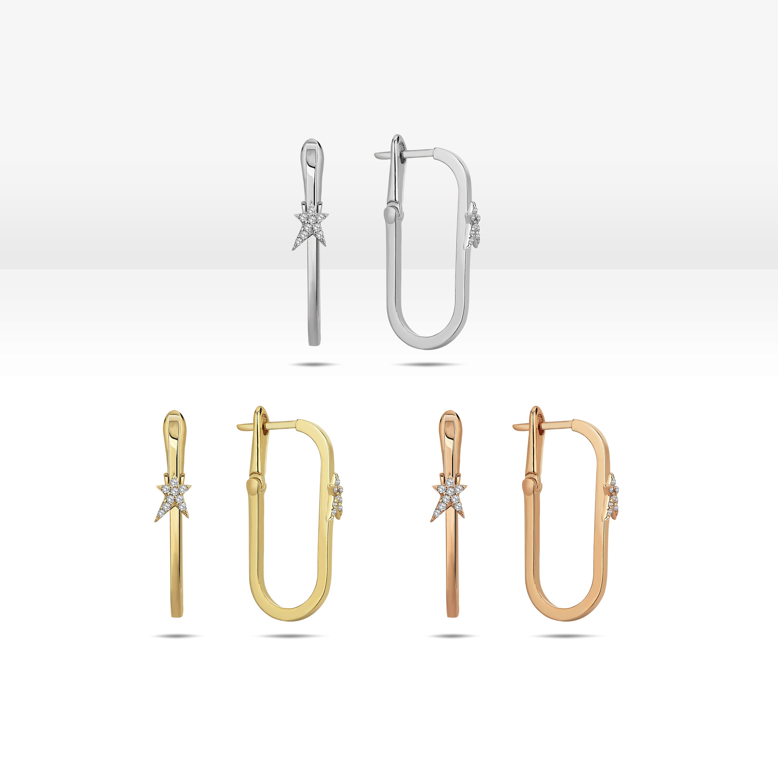 Comet Charm Earrings, Modern and Stylish Jewelry Design, 14K Gold Charm ...
