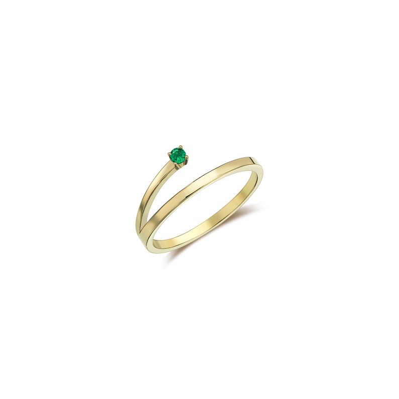 Retymno Ring, 14 K solid Gold Ring, Dünne Gold Stapelringe für Frauen, Zierliche Goldring, Minimal Schmuck, Zarte Ring, Geschenk für Sie Bild 5