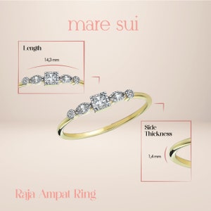 14K Solid Raja Ampat, Promise Gold Stacking Rings for Women, Dainty ...