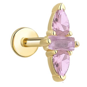 Piercing en or massif 14 carats, piercing tragus minimaliste, clou d'oreille en or, piercing d'oreille, piercing du cartilage, piercing hélice, cadeau pour elle