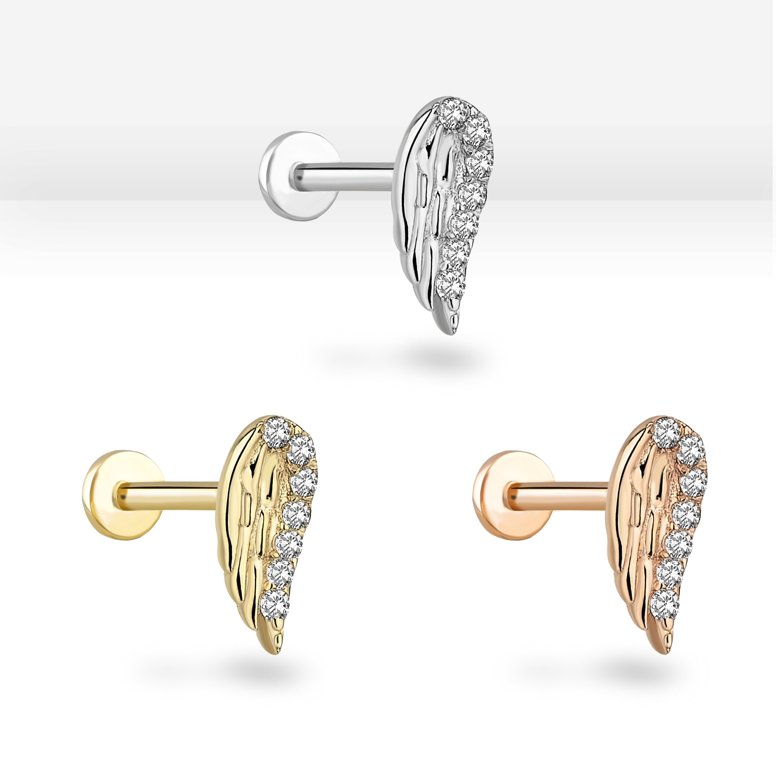 ピアス wing bling 14k essential piercing (one side) Solid Gold Piercing Jewelry | Astrid & Miyu
