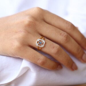 14k Gold Zircon Ring for Women - Handmade Jewelry, Perfect for Anniversaries, Birthdays, and Mother&#39;s Day