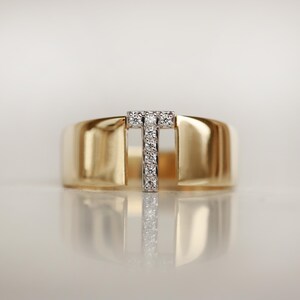 14K Real Gold Zircon Initial Ring - Personalized H Letter Ring - Solid Gold Initial Ring - Statement Rings for Women - Anniversary Gifts image 8