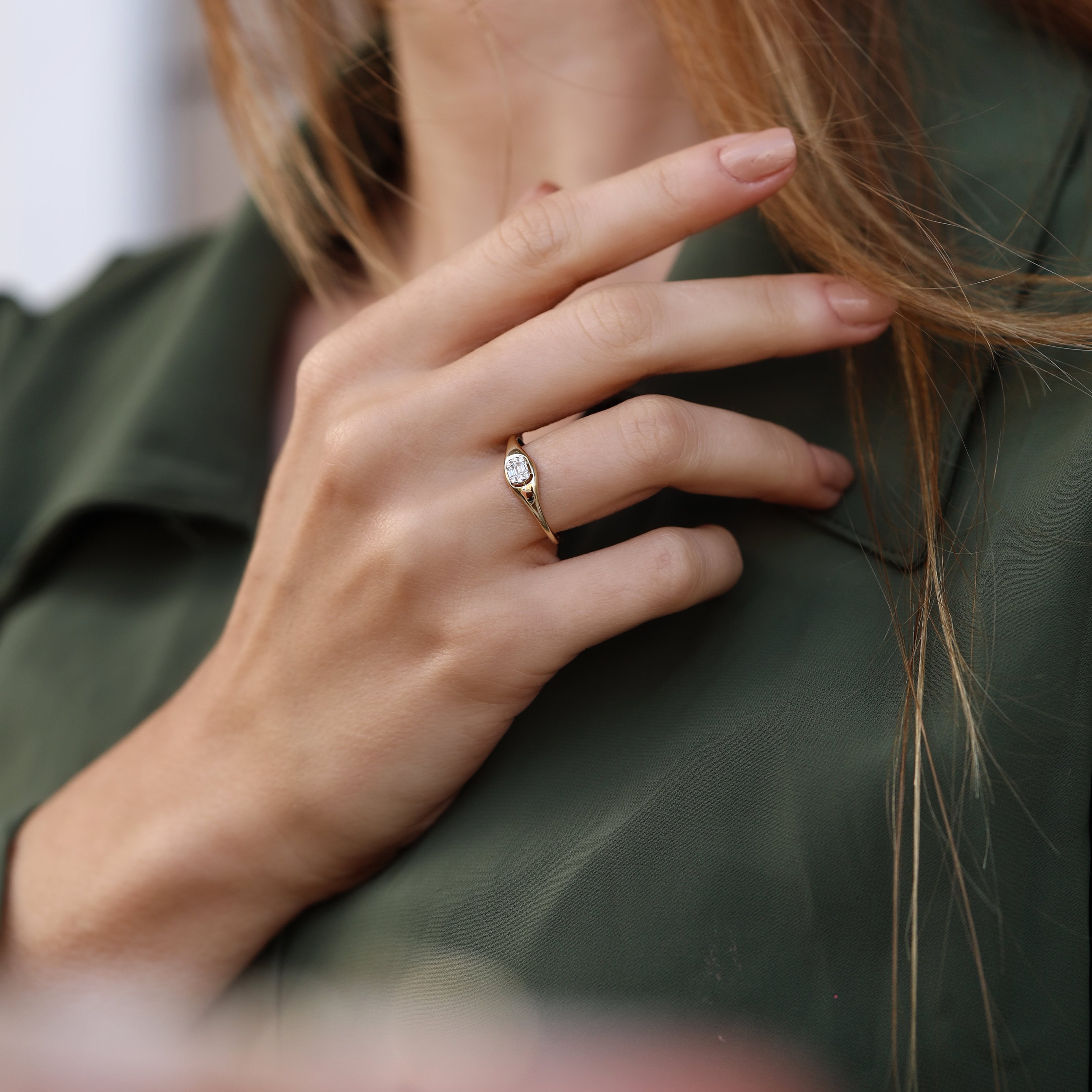 Acorus Calamus Ring, 14K Solid Gold Ring, Dainty Gold Stacking Ring for Women, Minimal Jewelry, Delicate Ring, Elegant Jewelry, Gift for Her