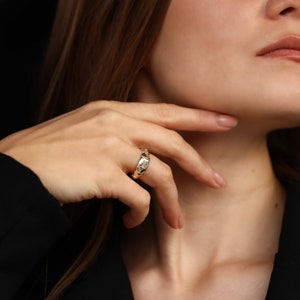 Hillier Ring, 14K Solid Gold Ring, Elegant Jewelry, Dainty Gold Stacking Ring for Women, Gift for Her, Minimal Jewelry, Delicate Ring