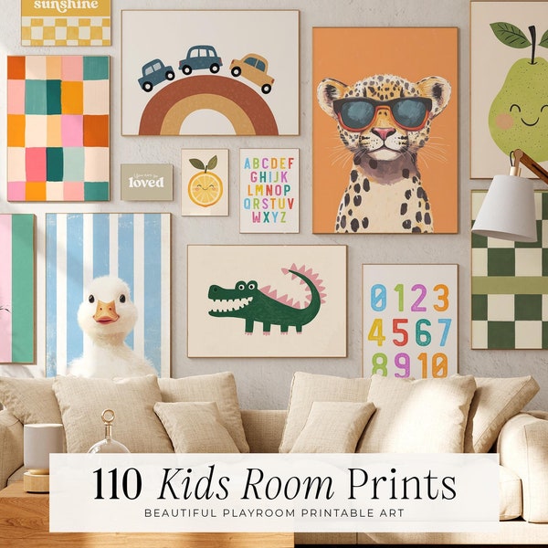 110 Kids Room Prints: Playroom Nursery Wall Art (Digital Download)