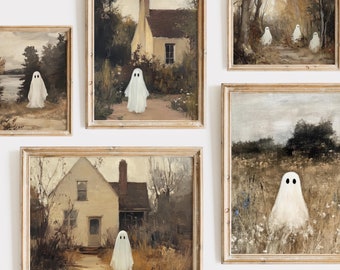 Ghost Gallery Wall Art Set: Spooky Halloween Prints (Digital Download)