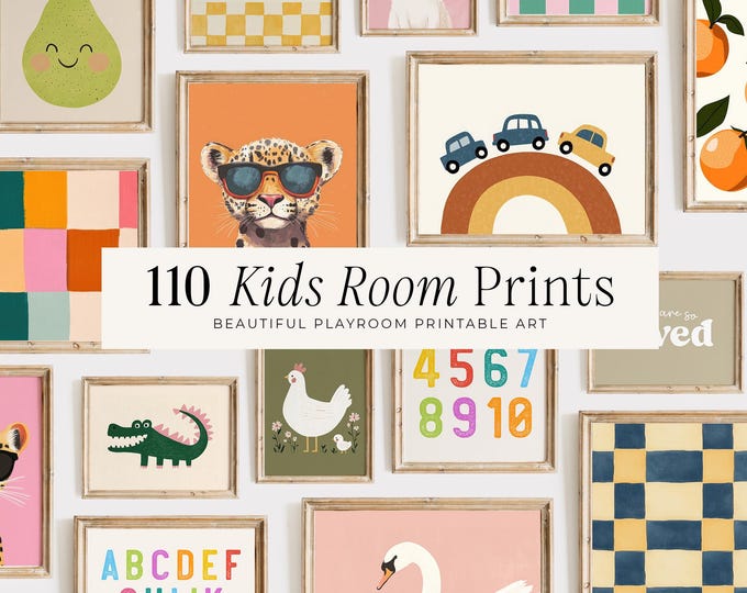 Adorable Kids Room Wall Gallery Set Nursery Art Prints Colorful ...