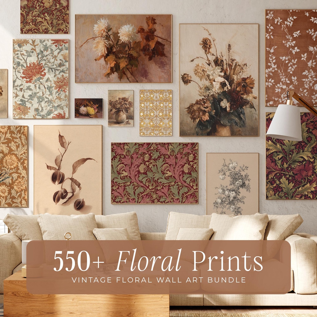 550+ Vintage Floral Art Prints: French Country Gallery Wall Set ...