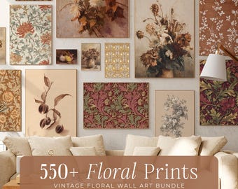 550+ Vintage Floral Art Prints: French Country Gallery Wall Set, Farmhouse Cottagecore Rustic Decor (Digital Download)