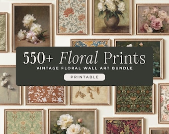 550+ Vintage Floral Art Prints: French Country Gallery Wall Set, Farmhouse Cottagecore Rustic Decor (Digital Download)
