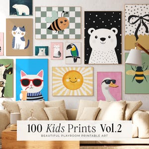 100 stampe per la cameretta dei bambini Vol. 2 / Set di stampe da parete / Stampe da parete per la cameretta dei bambini / Decorazioni per la sala giochi / Stampe per la cameretta dei bambini / Arte / Arte eclettica DOWNLOAD DIGITALE / MB015