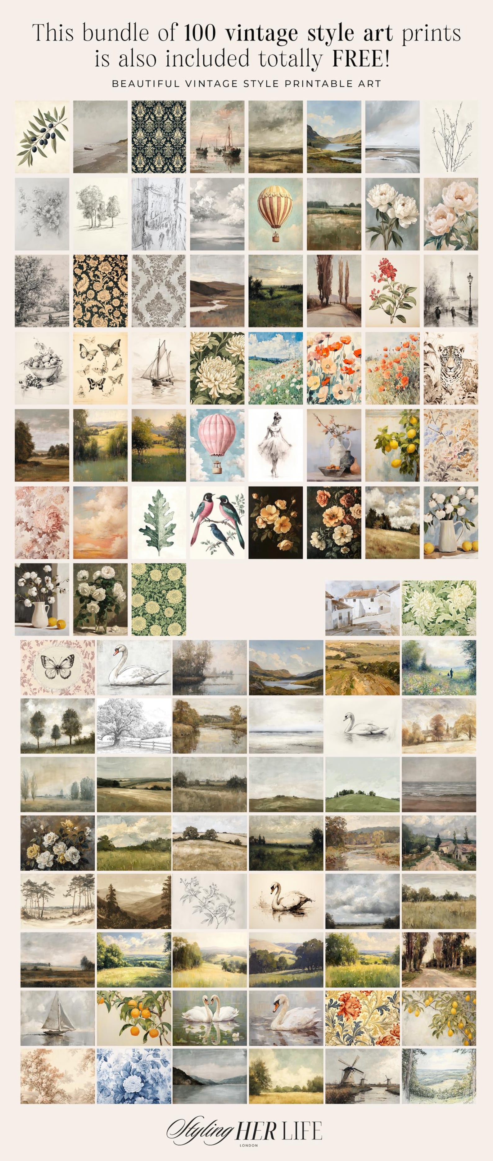50 Vintage Animal Prints: Green Nursery Gallery Wall, Kids Room Decor ...