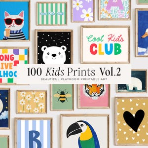 100 stampe per la cameretta dei bambini Vol. 2 / Set di stampe da parete / Stampe da parete per la cameretta dei bambini / Decorazioni per la sala giochi / Stampe per la cameretta dei bambini / Arte eclettica / DOWNLOAD DIGITALE / MB015