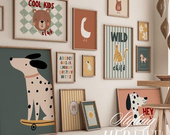 110 Kinderzimmer Bilder: Spielzimmer Wand Kunst Set, druckbare Kinderzimmer Dekoration (digitaler Download)