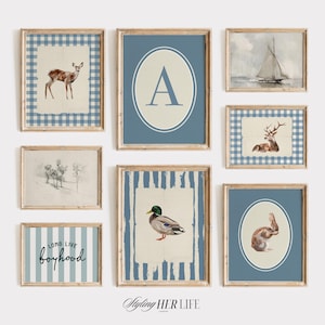 Arte vintage per la cameretta dei bambini, set da parete per galleria, decorazioni per la sala giochi, cameretta dei bambini, regalo per baby shower, arte murale in stile fattoria, stampabile per la cameretta dei bambini, DIGITALE
