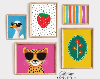 Kids Nursery Art Prints: Playroom Gallery Wall Set, Kids Room Decor (Digital Download)