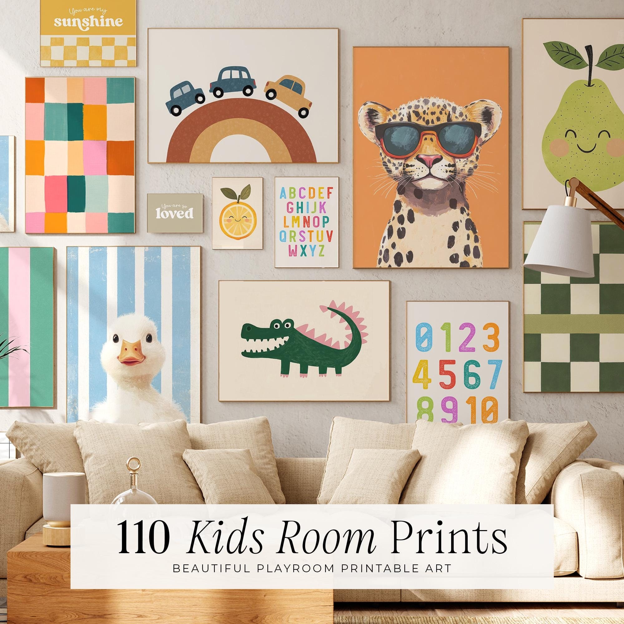 110 Kids Room Prints | Wall Art Set | Nursery Wall Art | Playroom Decor | Kids Room Art | Quirky | Eclectic Art | DIGITAL DOWNLOAD | MB011